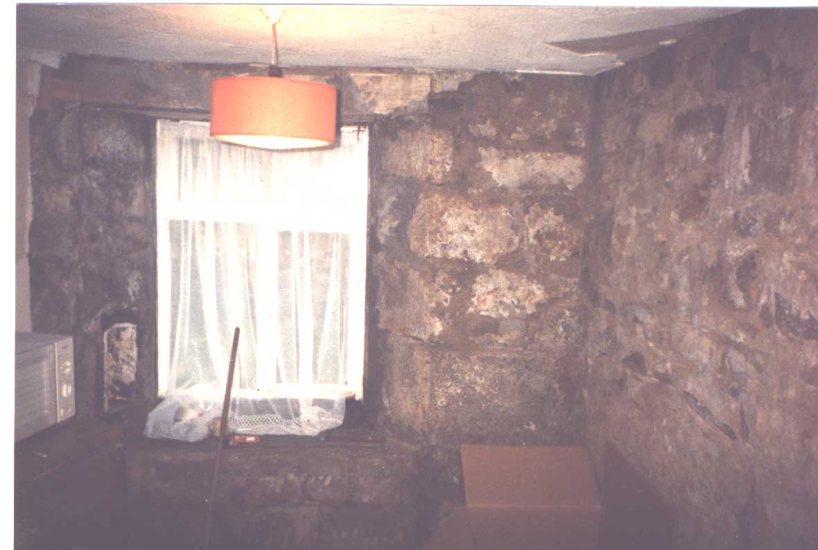 dining room with old window